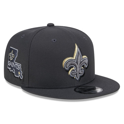 New Era 9Fifty NFL Graphite New Orleans Saints 2024 Draft Snapback