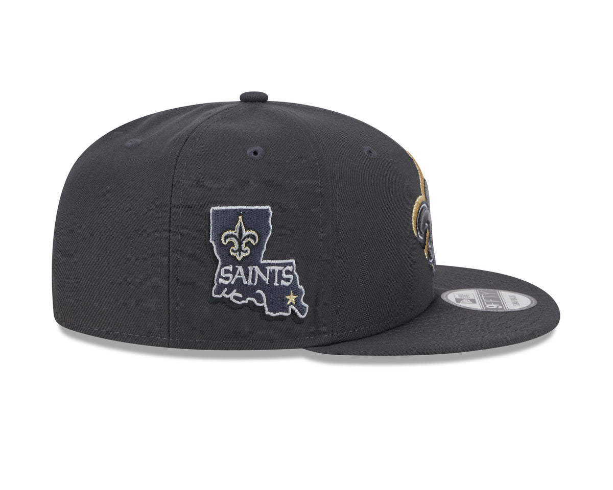 New Era 9Fifty NFL Graphite New Orleans Saints 2024 Draft Snapback