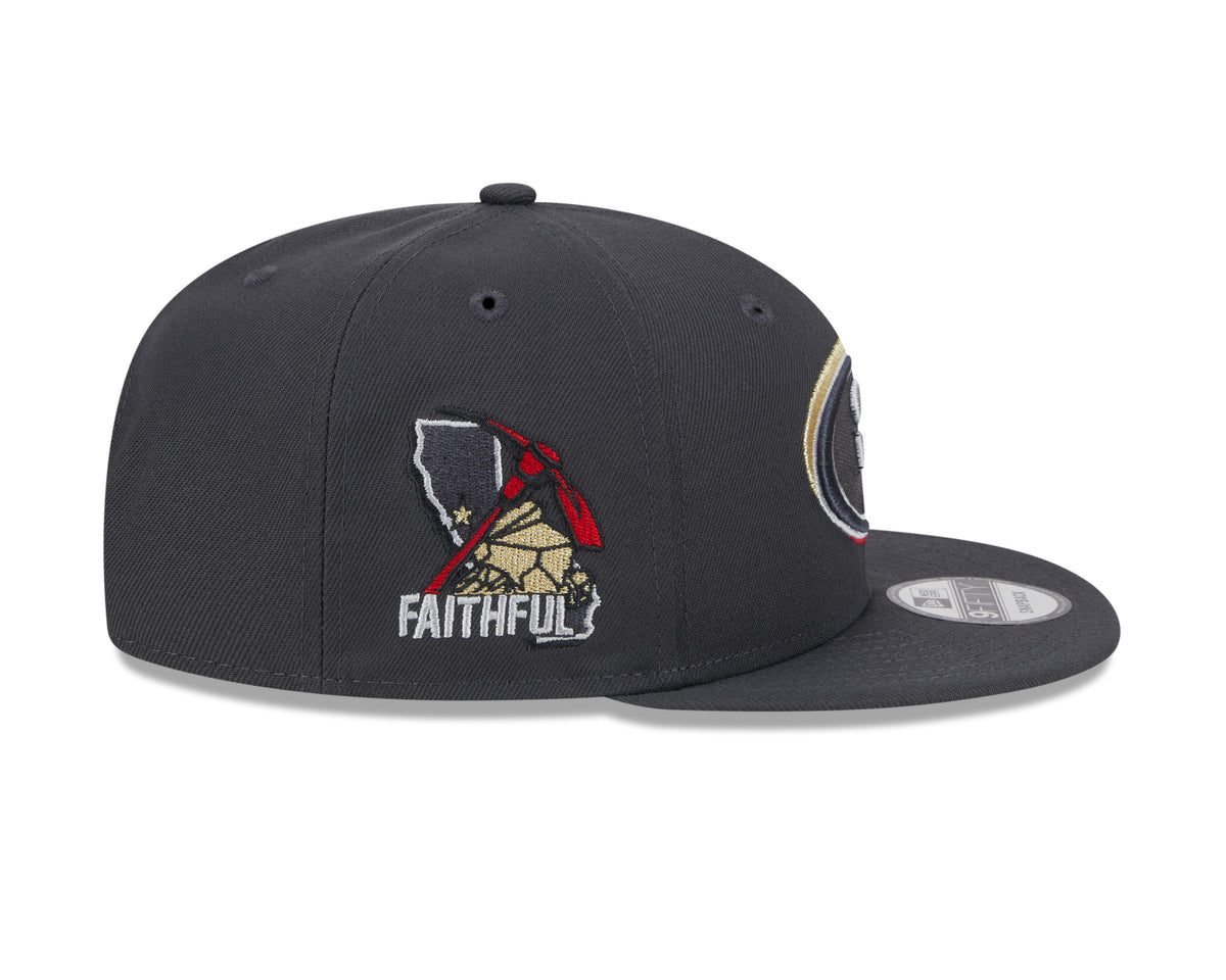 New Era 9Fifty NFL Graphite San Francisco 49ers 2024 Draft Snapback