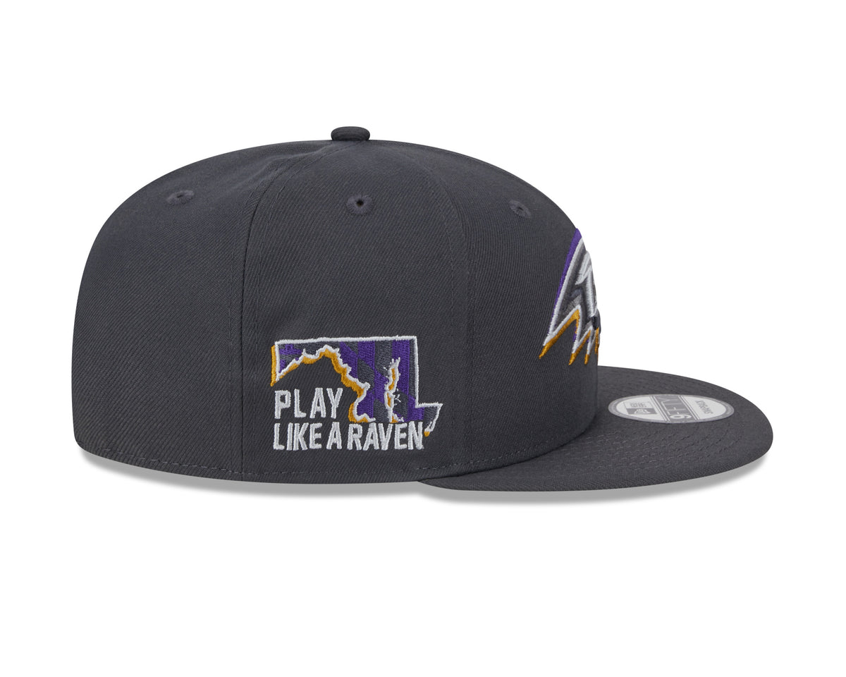 New Era 9Fifty NFL Graphite Baltimore Ravens 2024 Draft Snapback